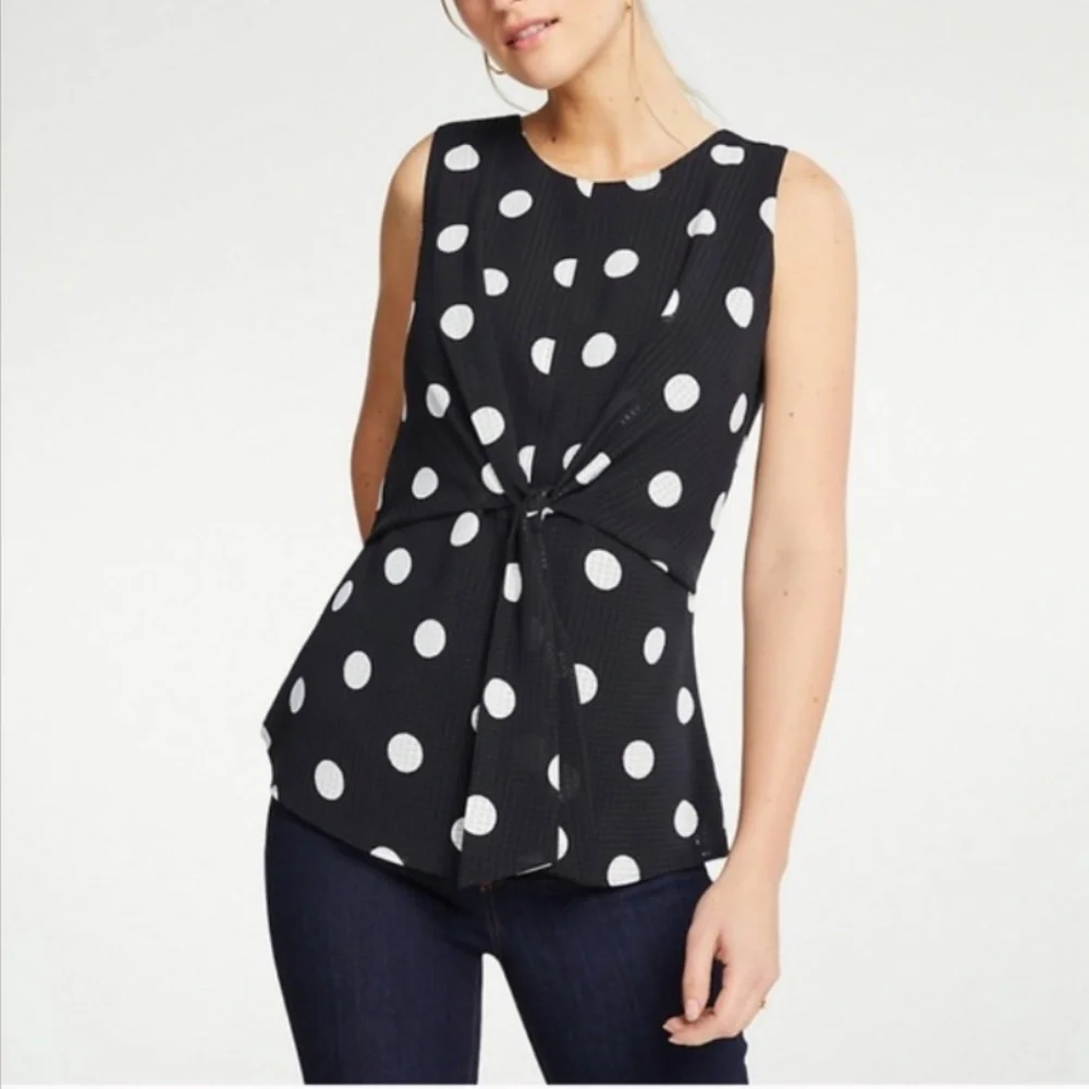 Ann Taylor Sleeveless polka dot blouse - Picture 5 of 5